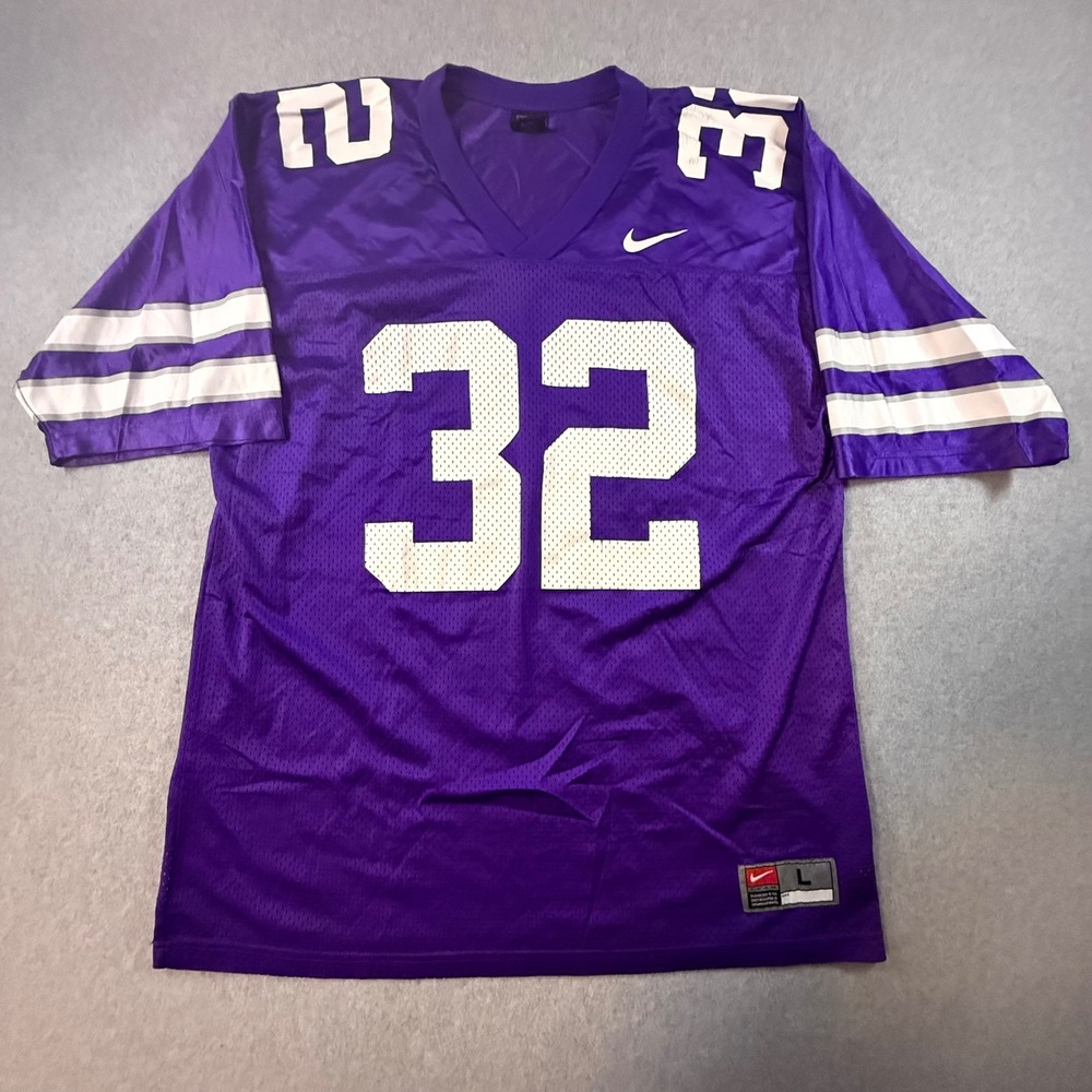 Nike Team Football Jersey Mens Large Purple White Number 32 Vintage Kansas State